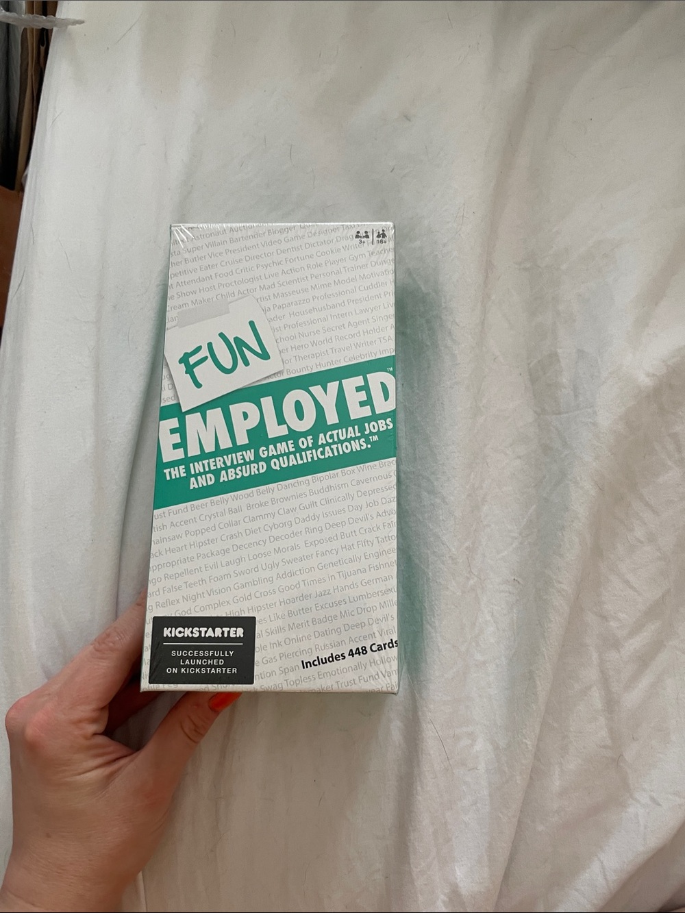 NEW Fun Employed Card Game - Teal & White Box